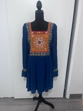 The Hippie Shake Aurora Blue Sheer Mini Dress